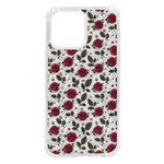 Roses Flowers Leaves Pattern Scrapbook Paper Floral Background iPhone 14 Pro Max TPU UV Print Case