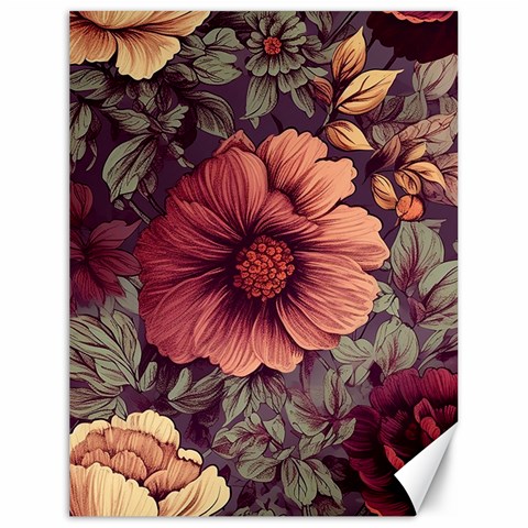 Flowers Pattern Texture Design Nature Art Colorful Surface Vintage Canvas 18  x 24  from ZippyPress 17.8 x23.08  Canvas - 1