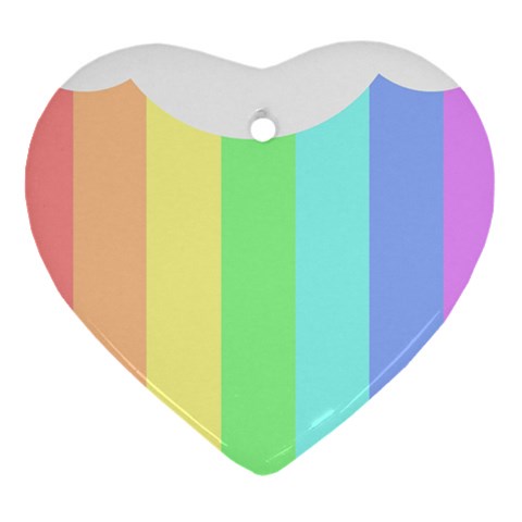 Rainbow Cloud Background Pastel Template Multi Coloured Abstract Heart Ornament (Two Sides) from ZippyPress Front