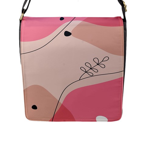 Pink Pattern Line Art Texture Minimalist Design Flap Closure Messenger Bag (L) from ZippyPress Front