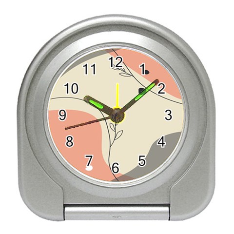 Pattern Line Art Texture Minimalist Design Travel Alarm Clock from ZippyPress Front