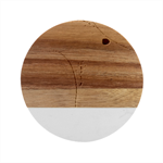 Pattern Line Art Texture Minimalist Design Marble Wood Coaster (Round)