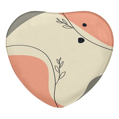 Pattern Line Art Texture Minimalist Design Heart Glass Fridge Magnet (4 pack) from ZippyPress Front