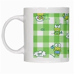 Frog Cartoon Pattern Cloud Animal Cute Seamless White Mug from ZippyPress Left