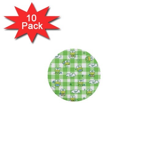Frog Cartoon Pattern Cloud Animal Cute Seamless 1  Mini Buttons (10 pack)  from ZippyPress Front
