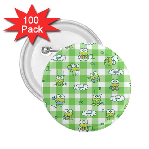 Frog Cartoon Pattern Cloud Animal Cute Seamless 2.25  Buttons (100 pack)  from ZippyPress Front