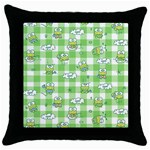 Frog Cartoon Pattern Cloud Animal Cute Seamless Throw Pillow Case (Black)