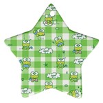 Frog Cartoon Pattern Cloud Animal Cute Seamless Star Ornament (Two Sides)