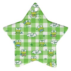 Frog Cartoon Pattern Cloud Animal Cute Seamless Star Ornament (Two Sides) from ZippyPress Back