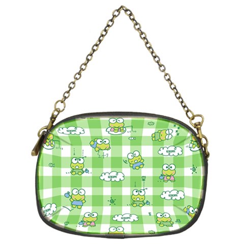 Frog Cartoon Pattern Cloud Animal Cute Seamless Chain Purse (Two Sides) from ZippyPress Front
