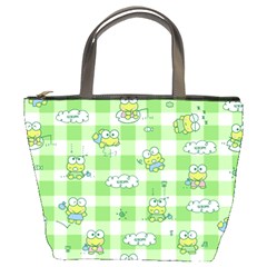 Frog Cartoon Pattern Cloud Animal Cute Seamless Bucket Bag from ZippyPress Front