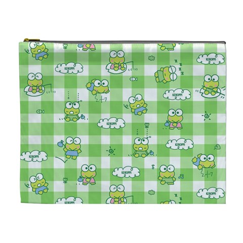 Frog Cartoon Pattern Cloud Animal Cute Seamless Cosmetic Bag (XL) from ZippyPress Front