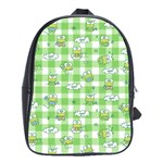 Frog Cartoon Pattern Cloud Animal Cute Seamless School Bag (Large)