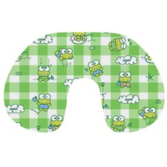 Frog Cartoon Pattern Cloud Animal Cute Seamless Travel Neck Pillow from ZippyPress Front