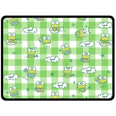 Frog Cartoon Pattern Cloud Animal Cute Seamless Two Sides Fleece Blanket (Large) from ZippyPress 80 x60  Blanket Back