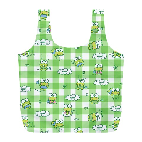 Frog Cartoon Pattern Cloud Animal Cute Seamless Full Print Recycle Bag (L) from ZippyPress Front