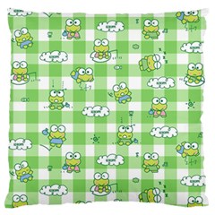 Frog Cartoon Pattern Cloud Animal Cute Seamless Large Premium Plush Fleece Cushion Case (Two Sides) from ZippyPress Front