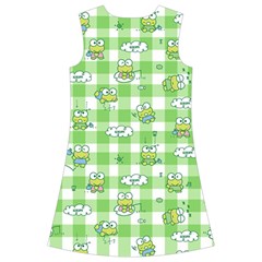 Frog Cartoon Pattern Cloud Animal Cute Seamless Kids  Short Sleeve Velvet Dress from ZippyPress Back