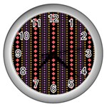Beautiful Digital Graphic Unique Style Standout Graphic Wall Clock (Silver)