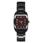 Beautiful Digital Graphic Unique Style Standout Graphic Stainless Steel Barrel Watch