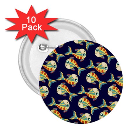 Fish Abstract Animal Art Nature Texture Water Pattern Marine Life Underwater Aquarium Aquatic 2.25  Buttons (10 pack)  from ZippyPress Front