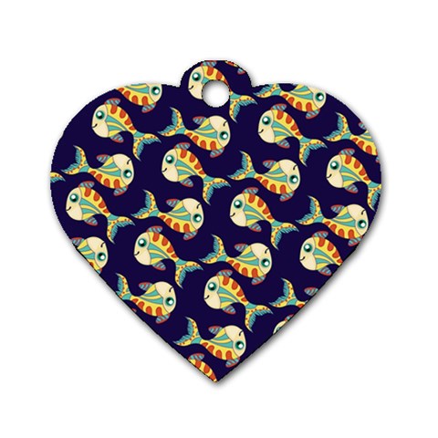 Fish Abstract Animal Art Nature Texture Water Pattern Marine Life Underwater Aquarium Aquatic Dog Tag Heart (Two Sides) from ZippyPress Front