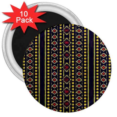 Background Art Pattern Design 3  Magnets (10 pack)  from ZippyPress Front