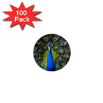 Peacock Bird Feathers Pheasant Nature Animal Texture Pattern 1  Mini Buttons (100 pack) 