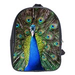 Peacock Bird Feathers Pheasant Nature Animal Texture Pattern School Bag (XL)