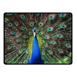 Peacock Bird Feathers Pheasant Nature Animal Texture Pattern Two Sides Fleece Blanket (Small)