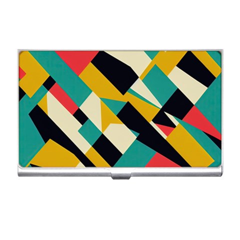 Geometric Pattern Retro Colorful Abstract Business Card Holder from ZippyPress Front
