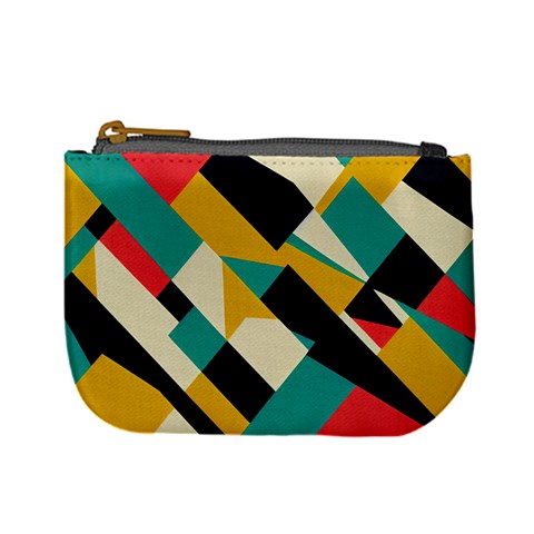 Geometric Pattern Retro Colorful Abstract Mini Coin Purse from ZippyPress Front