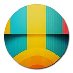 Colorful Rainbow Pattern Digital Art Abstract Minimalist Minimalism Round Mousepad