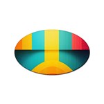 Colorful Rainbow Pattern Digital Art Abstract Minimalist Minimalism Sticker (Oval)