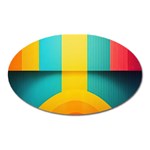 Colorful Rainbow Pattern Digital Art Abstract Minimalist Minimalism Oval Magnet