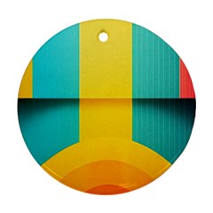 Colorful Rainbow Pattern Digital Art Abstract Minimalist Minimalism Round Ornament (Two Sides) from ZippyPress Back