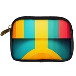 Colorful Rainbow Pattern Digital Art Abstract Minimalist Minimalism Digital Camera Leather Case