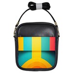Colorful Rainbow Pattern Digital Art Abstract Minimalist Minimalism Girls Sling Bag