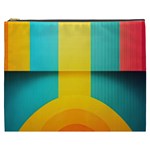 Colorful Rainbow Pattern Digital Art Abstract Minimalist Minimalism Cosmetic Bag (XXXL)