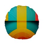 Colorful Rainbow Pattern Digital Art Abstract Minimalist Minimalism Standard 15  Premium Flano Round Cushions
