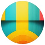 Colorful Rainbow Pattern Digital Art Abstract Minimalist Minimalism Round Trivet