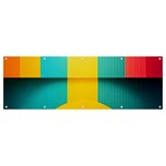 Colorful Rainbow Pattern Digital Art Abstract Minimalist Minimalism Banner and Sign 12  x 4 
