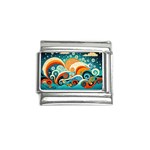 Waves Ocean Sea Abstract Whimsical Abstract Art Pattern Abstract Pattern Nature Water Seascape Italian Charm (9mm)