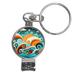 Waves Ocean Sea Abstract Whimsical Abstract Art Pattern Abstract Pattern Nature Water Seascape Nail Clippers Key Chain