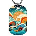 Waves Ocean Sea Abstract Whimsical Abstract Art Pattern Abstract Pattern Nature Water Seascape Dog Tag (Two Sides)