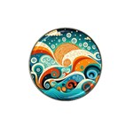 Waves Ocean Sea Abstract Whimsical Abstract Art Pattern Abstract Pattern Nature Water Seascape Hat Clip Ball Marker (4 pack)