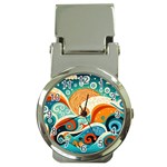Waves Ocean Sea Abstract Whimsical Abstract Art Pattern Abstract Pattern Nature Water Seascape Money Clip Watches