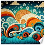 Waves Ocean Sea Abstract Whimsical Abstract Art Pattern Abstract Pattern Nature Water Seascape Canvas 12  x 12 