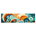 Waves Ocean Sea Abstract Whimsical Abstract Art Pattern Abstract Pattern Nature Water Seascape Oblong Satin Scarf (16  x 60 )