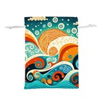 Waves Ocean Sea Abstract Whimsical Abstract Art Pattern Abstract Pattern Nature Water Seascape Lightweight Drawstring Pouch (S)